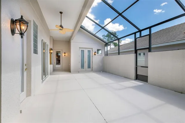 en empty room with windows