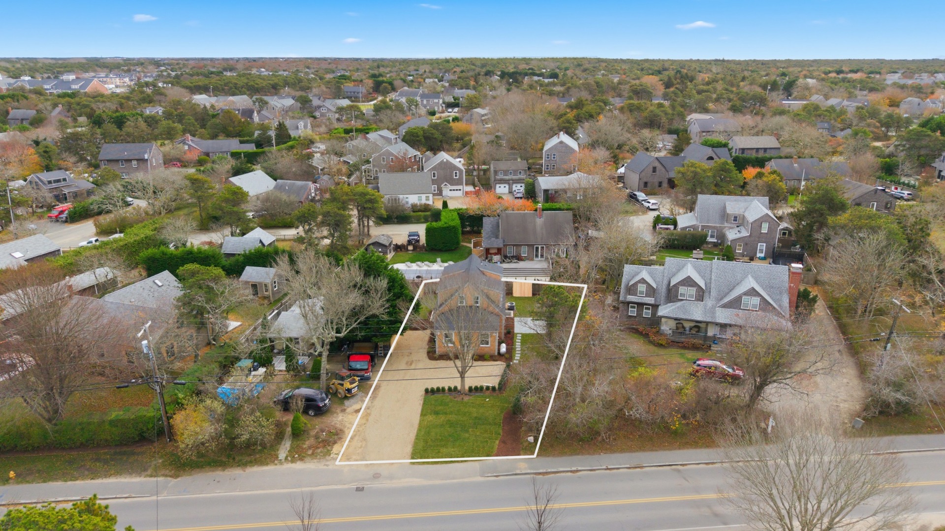 38 Hooper Farm Road Nantucket, MA 02554 - Photo 5 of 19 an aerial view of a house with a swimming pool