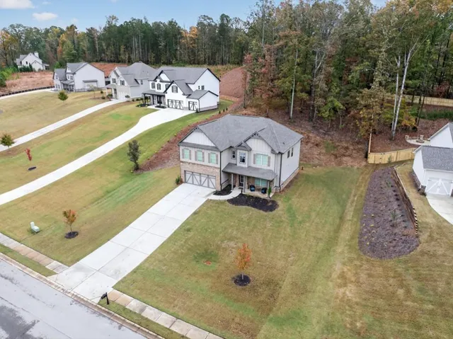 a house view with a garden space
