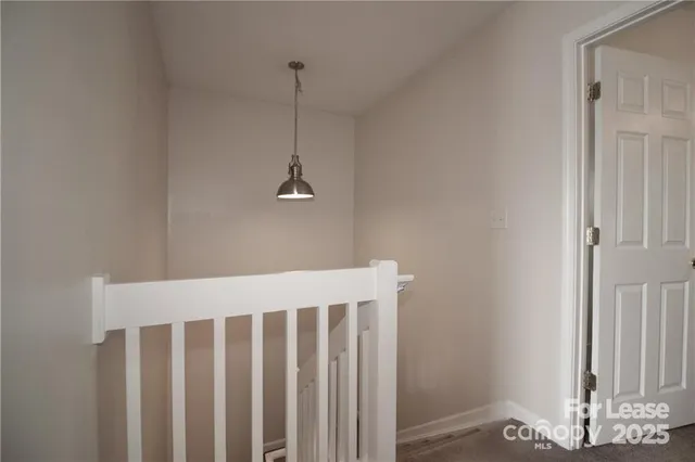 a view of a room with a door