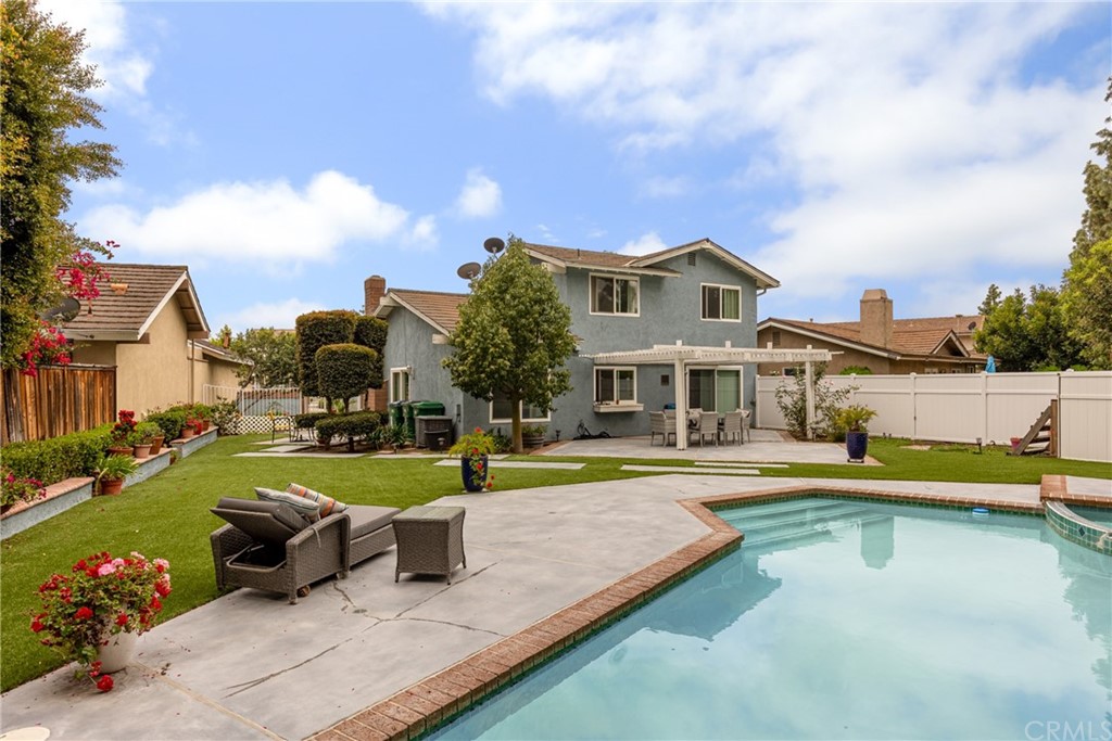 61 Sparrowhawk Irvine, CA 92604 - Photo 10 of 29 a view of a house with swimming pool and a yard