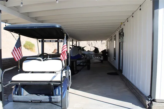a view of swimming pool from a balcony