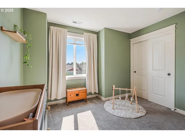 a workspace with furniture and a window