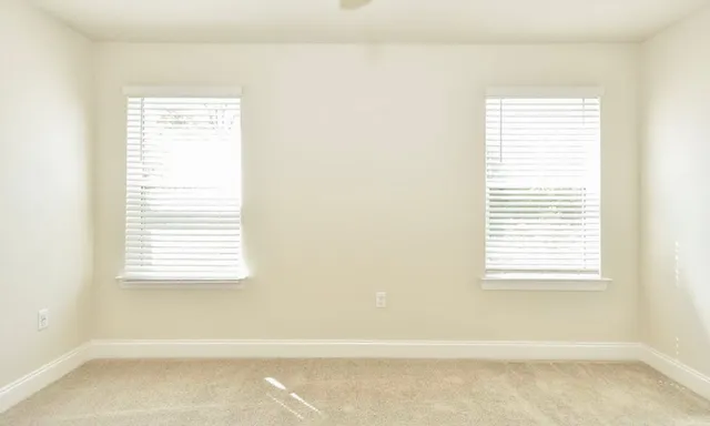 a view of a small space with a window