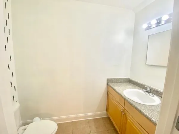 a bathroom with a sink toilet and vanity