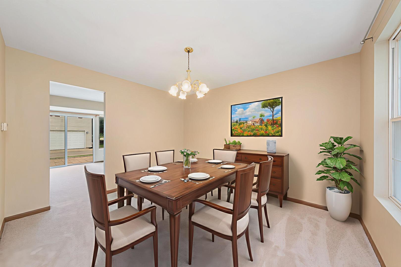 1011 Symphony Drive Aurora, IL 60504 - Photo 7 of 16 a view of a dining room with furniture and chandelier