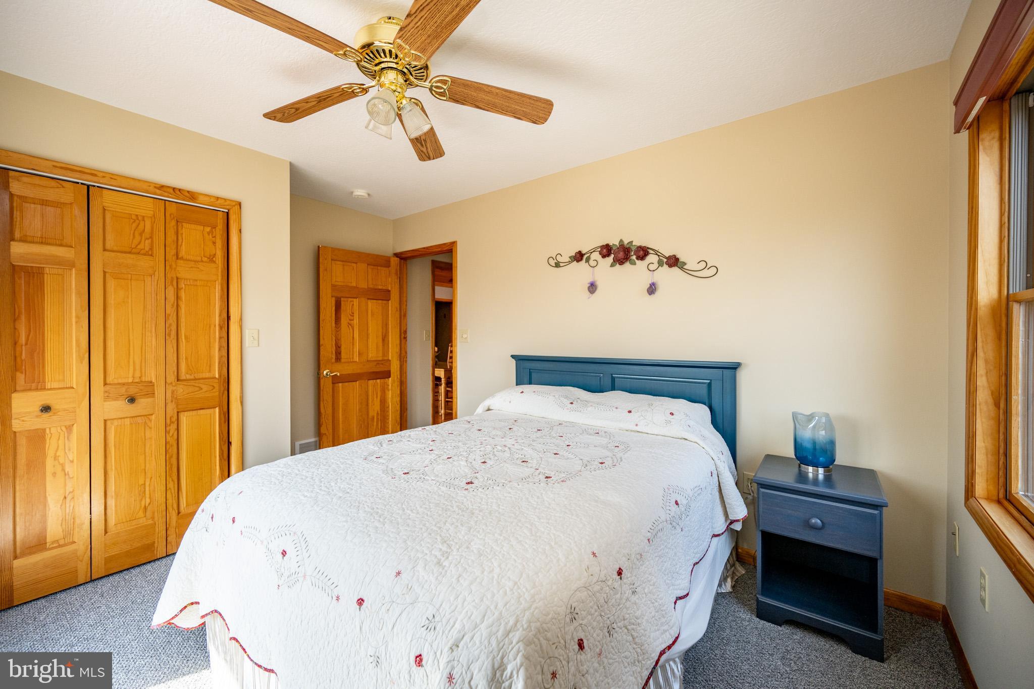 167 Sears Lane Swanton, MD 21561 - Photo 26 of 48 a spacious bedroom with a bed and a chandelier