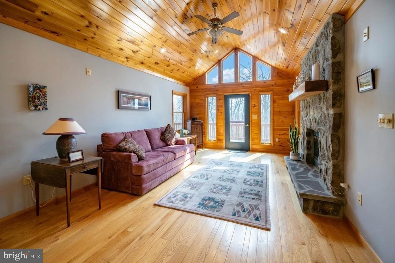 167 Sears Lane Swanton, MD 21561 - Photo 6 of 48 a living room with furniture a fireplace and a wooden floor