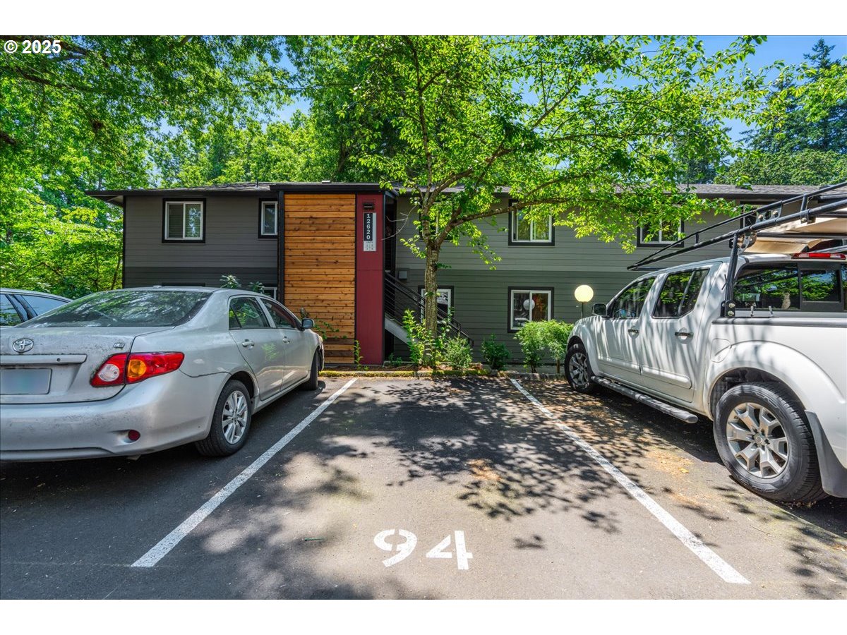 a view of a cars parking space
