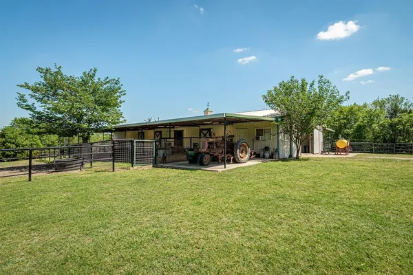 a roof view with a garden space