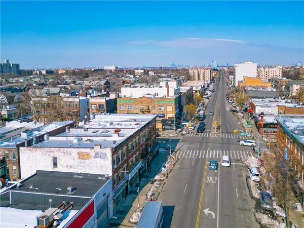an aerial view of a city