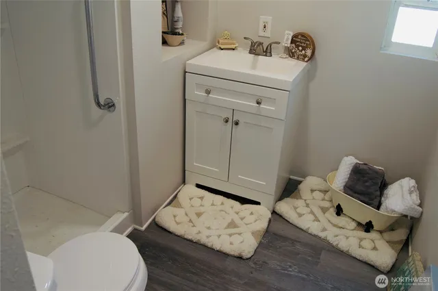 a view of a that has a bed in it