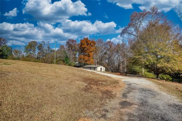 a view of road and mountains
