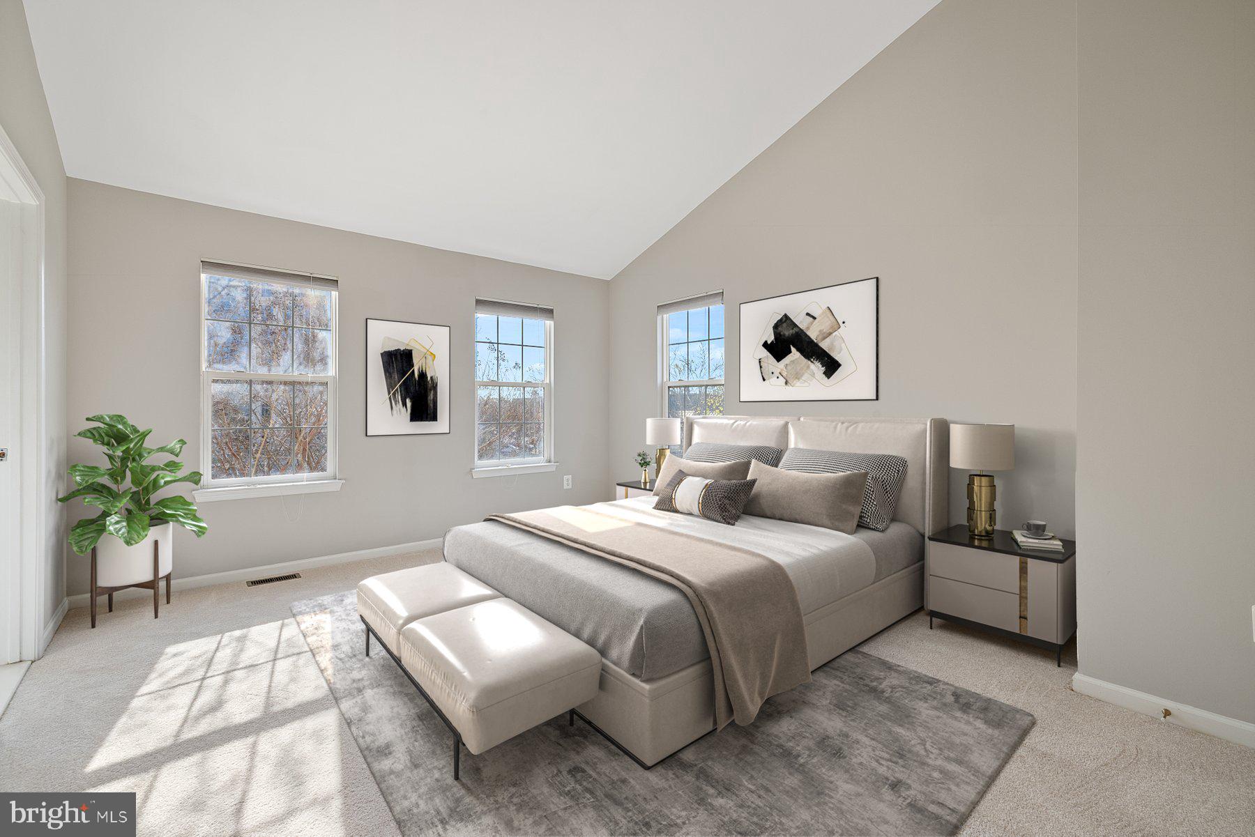 9702 Washingtonian Boulevard Gaithersburg, MD 20878 - Photo 7 of 30 Primary Bedroom w/ Cathedral Ceiling