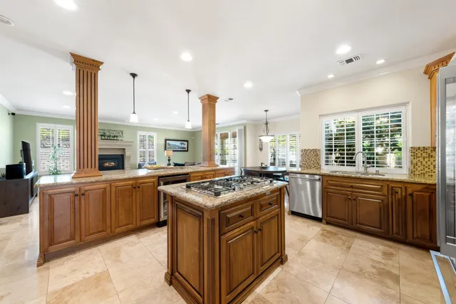 a view of living room with furniture and a window