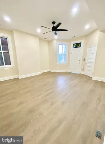 an empty room with a natural light