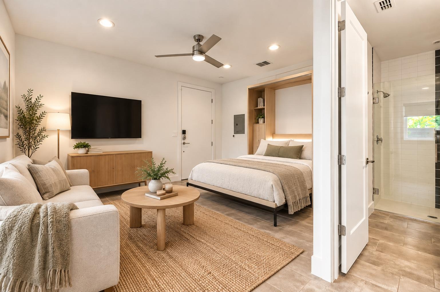 5006 Pecan Springs Road, Unit 7 Austin, TX 78723 - Photo 23 of 38 This is the studio apartment separate from the home income, producing, home office or mother-in-law. Some photos have been enhanced by AI.