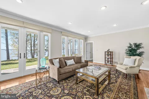 a view of a house with a large window