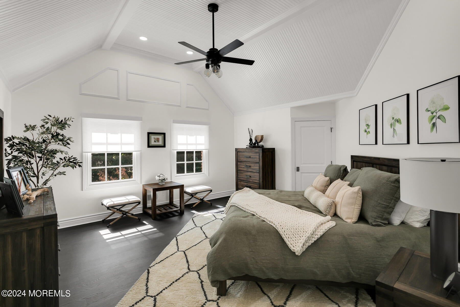 147 Heulitt Road Colts Neck, NJ 07722 - Photo 23 of 49 a bedroom with a large bed a flat tv screen and a dresser