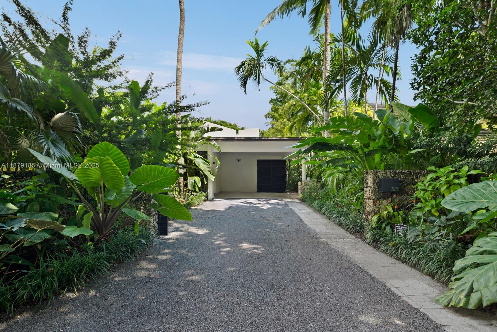 3651 St Gaudens Road Coconut Grove, FL 33133 - Photo 67 of 70 a view of a yard with a plants and palm trees