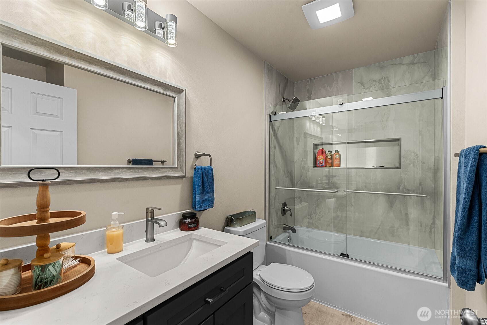 3577 Bainard Road Malaga, WA 98828 - Photo 34 of 39 a bathroom with a sink a toilet and shower