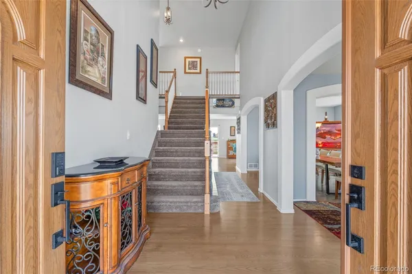 a view of an entryway with stairs
