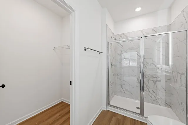 a bathroom with a shower