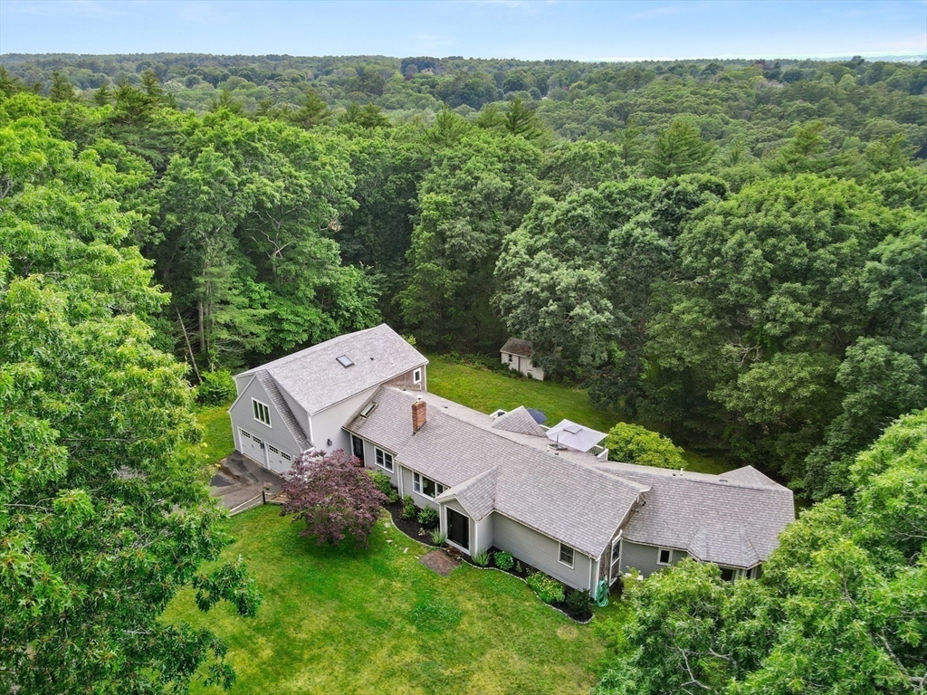 91 Canoe Tree Way Marshfield, MA 02050 - Photo 2 of 35 an aerial view of a house with yard and outdoor seating