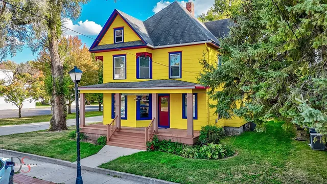 an aerial view of a house
