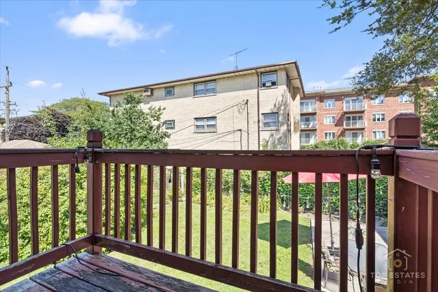 a view of building from a balcony