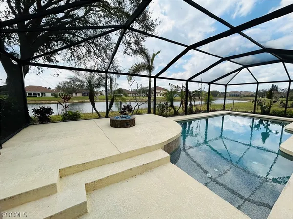 a view of backyard with green space