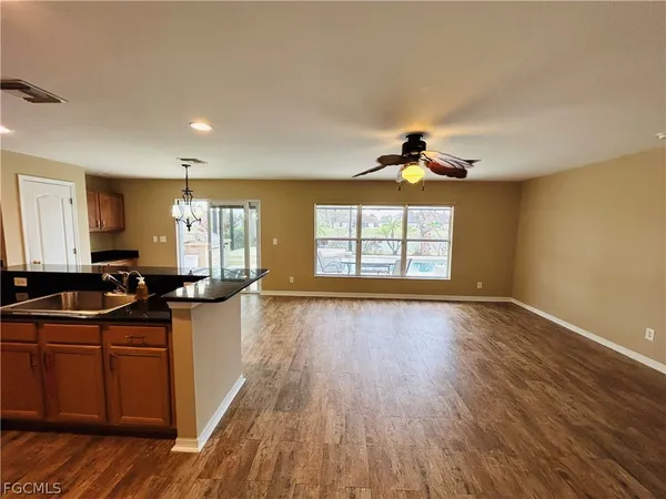 a view of an empty room and window