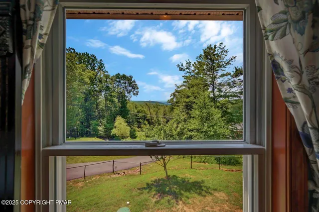 a view of a back yard from a window