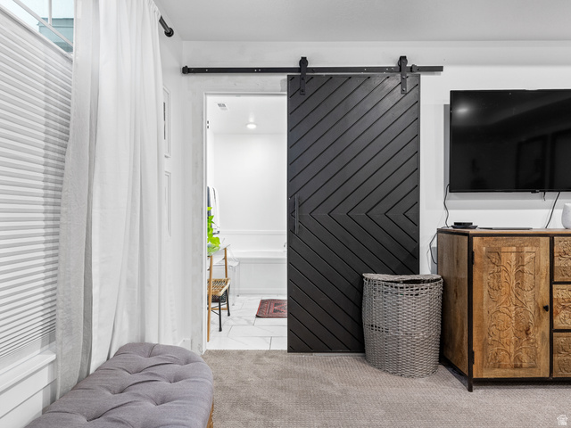 627 South Meade Street Mapleton, UT 84664 - Photo 28 of 48 Modern black barn door with chevron paneling