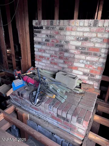 a view of a dry yard with trees