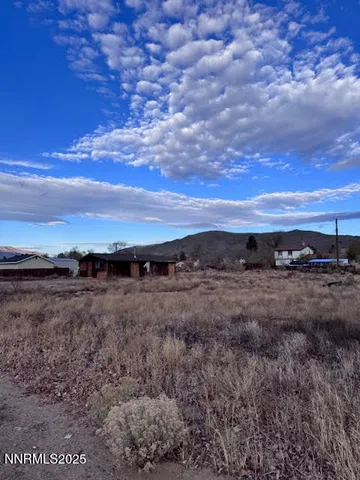 a view of a terrace with sunset