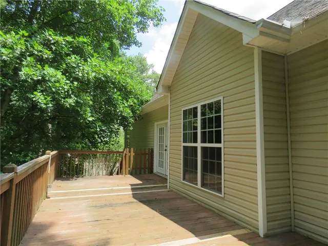 a view of outdoor space deck and kitchen