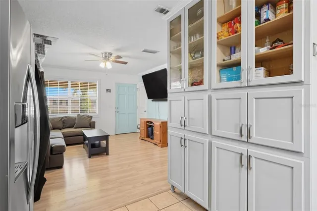 a living room with furniture