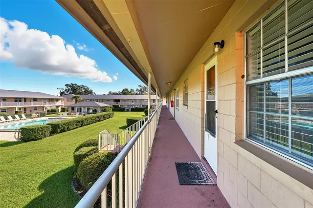 a view of building with yard