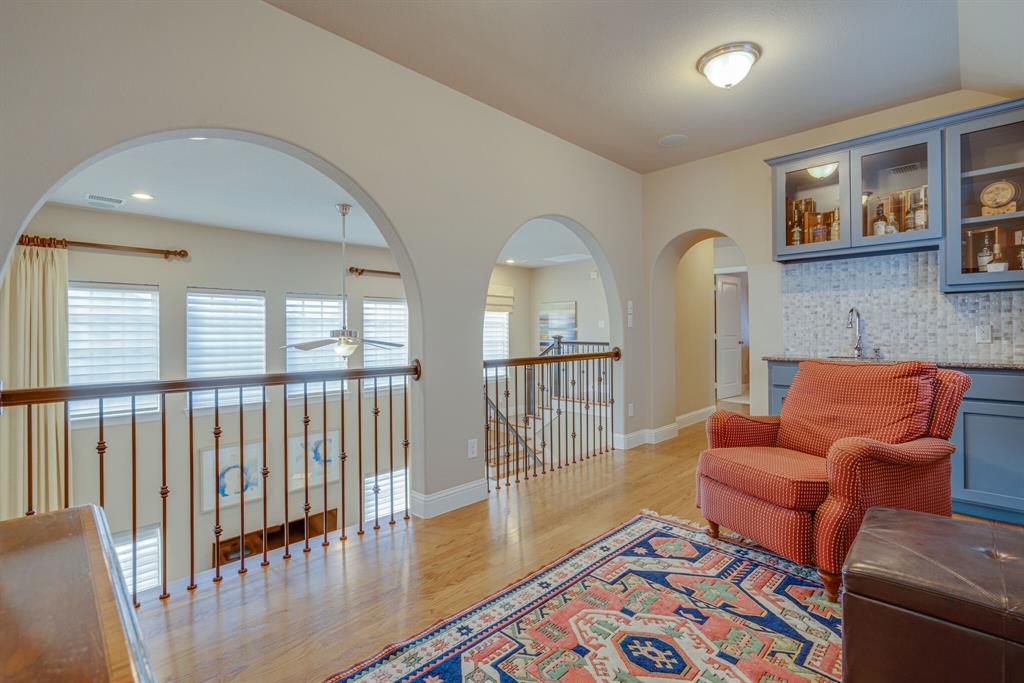 528 Sandy Lane Flower Mound, TX 75022 - Photo 22 of 40 Upstairs living area with wet bar and storage