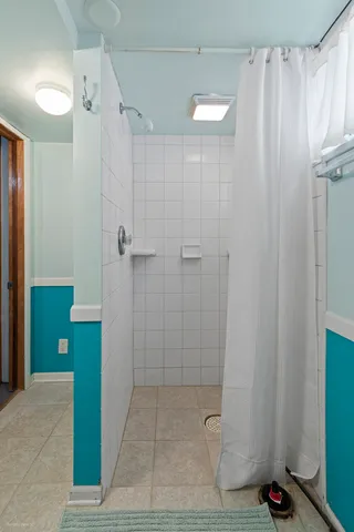 a bathroom with a shower