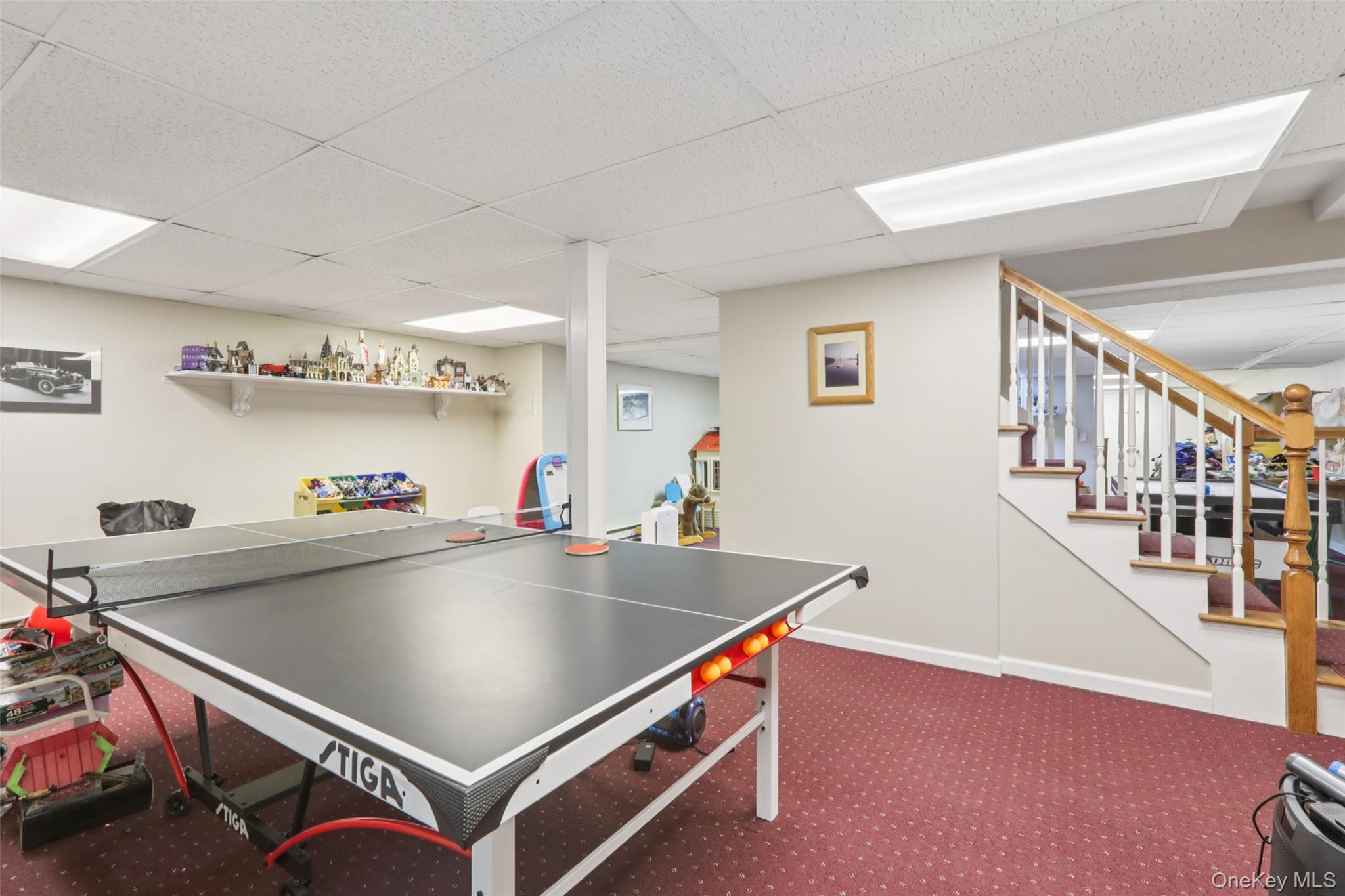 27 Cat Ridge Road North Salem, NY 10560 - Photo 35 of 46 Playroom featuring dark colored carpet and a paneled ceiling