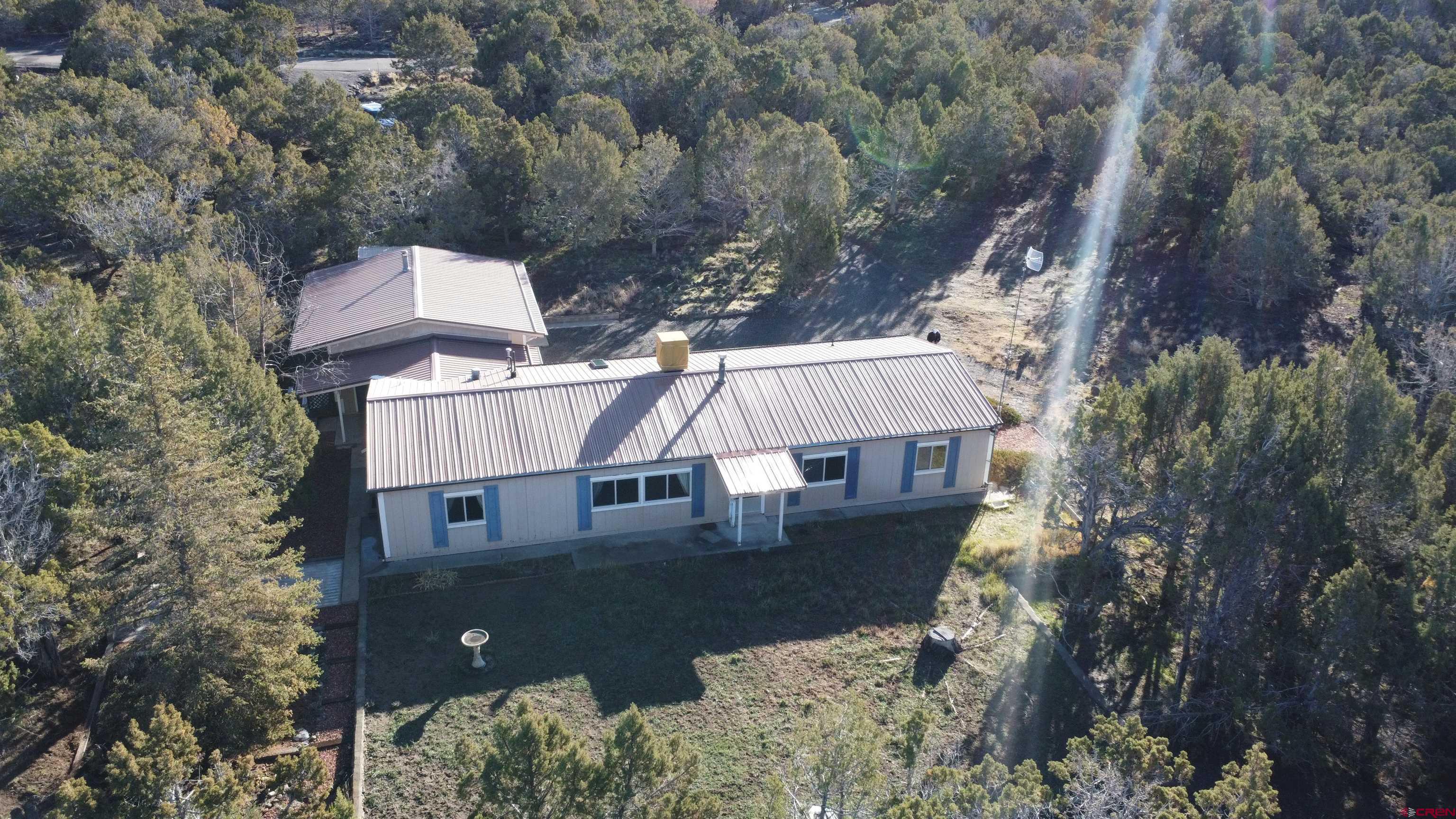 an aerial view of a house