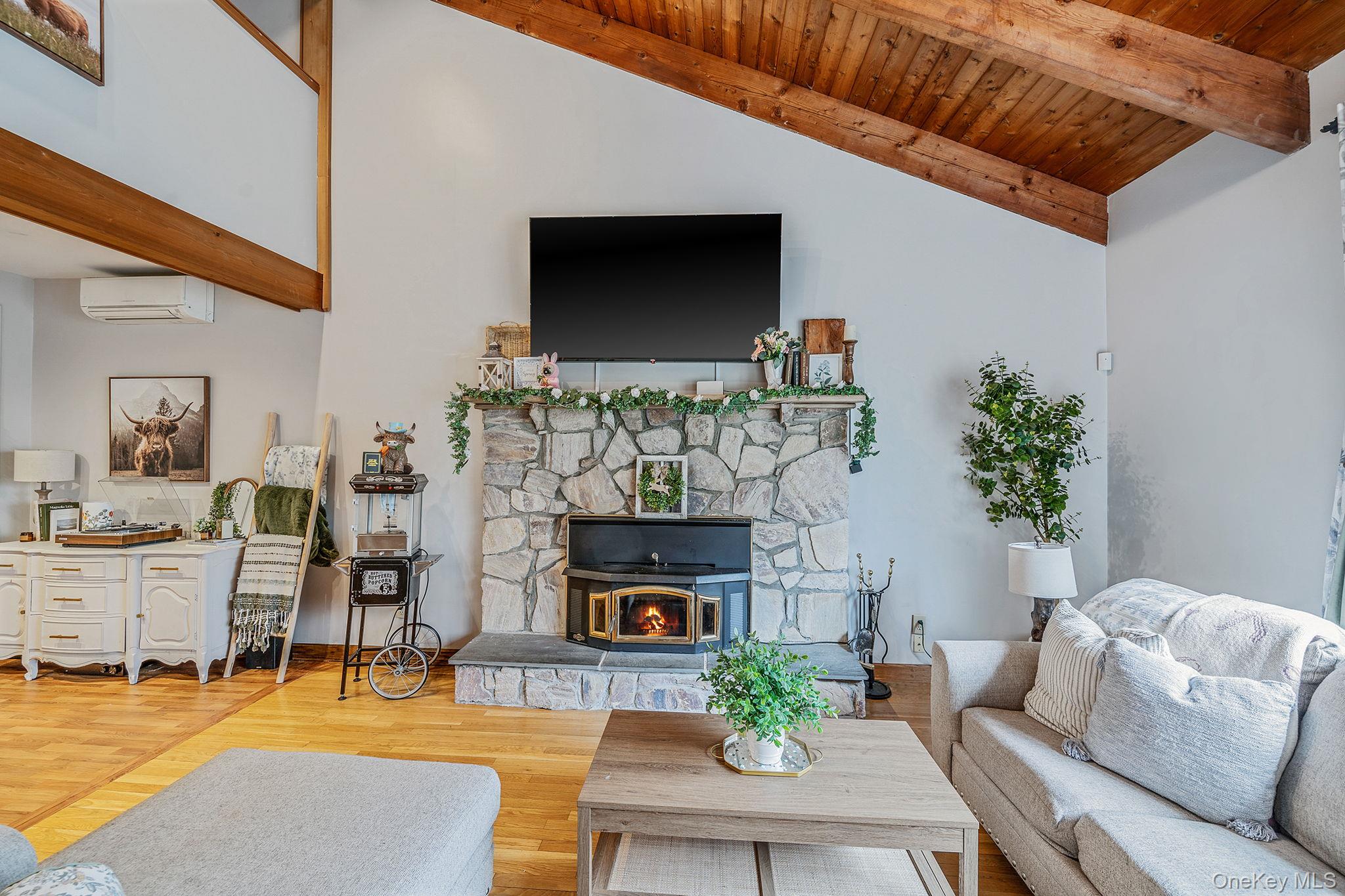23 Wylde Road Mount Sinai, NY 11766 - Photo 16 of 45 a living room with furniture and a fireplace