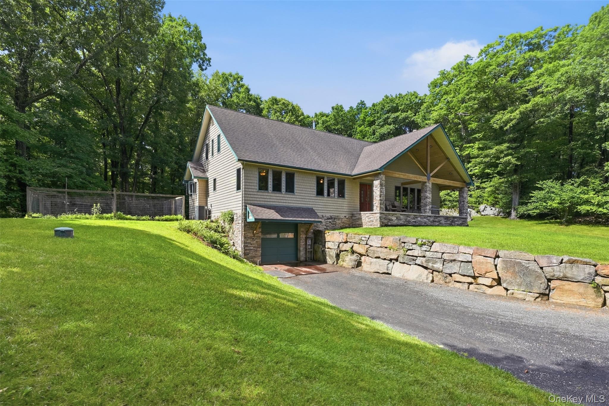 68 Bowen Road Warwick, NY 10990 - Photo 2 of 49 Stone walls gracing the path to an enormous garage, workshop, gym, or artist, musician ,dancer/gymnast studio