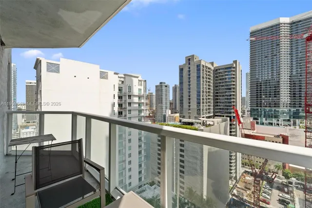 a view of balcony with city view