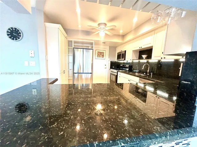 a kitchen with lots of counter top space