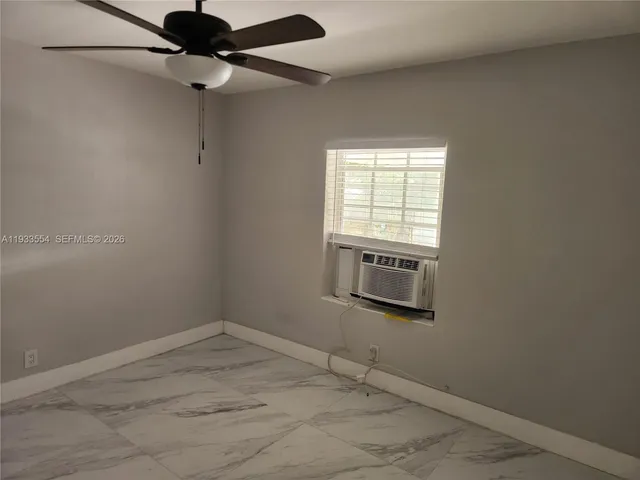 a view of a fan in closet