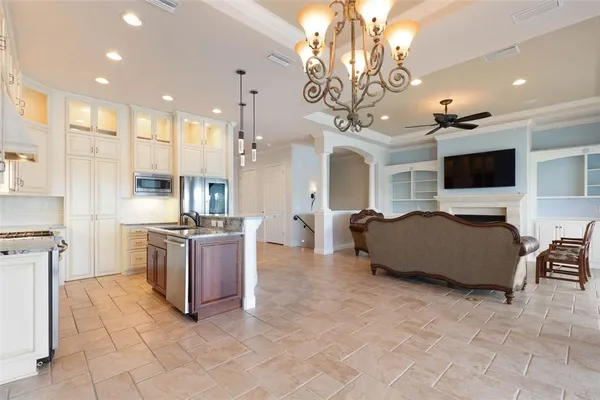 a view of a lake with a mountain in the background