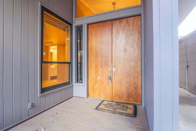 a view of an front door